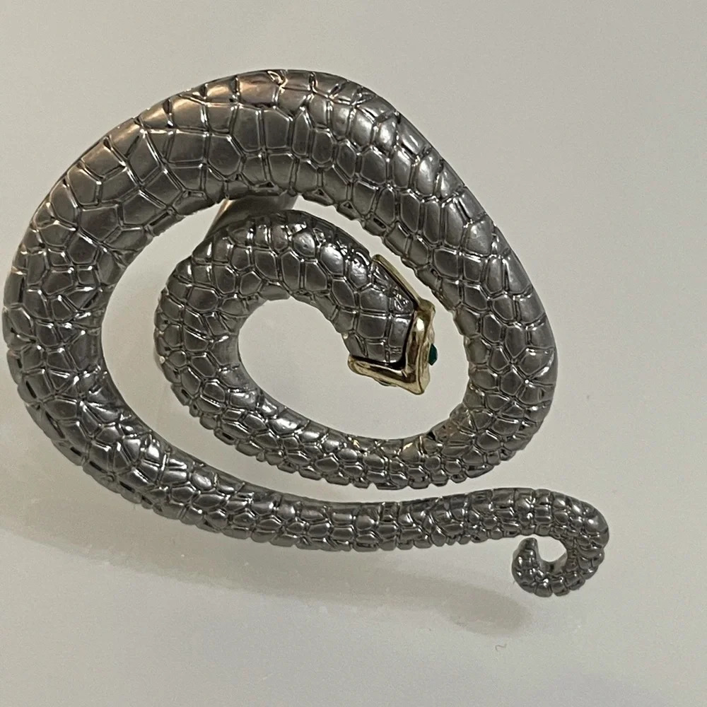 New York & Co Large Silver Tone Snake Ring - Picture 3 of 10